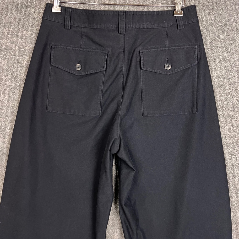Uniqlo Wide Fit Chino barrel leg Pants women 12 Recycled Cotton Blend - Picture 4 of 10